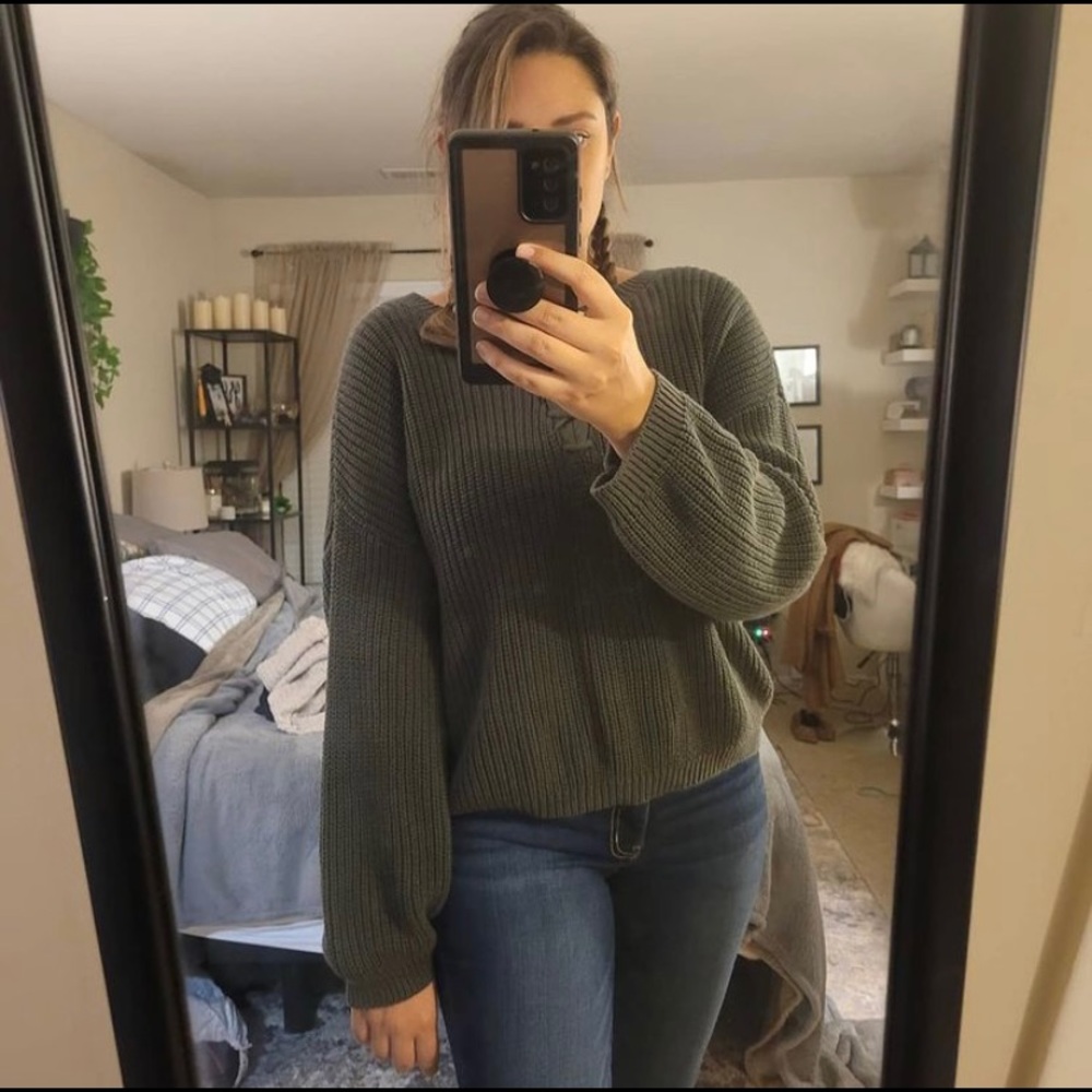 Oversized Olive Green Sweater